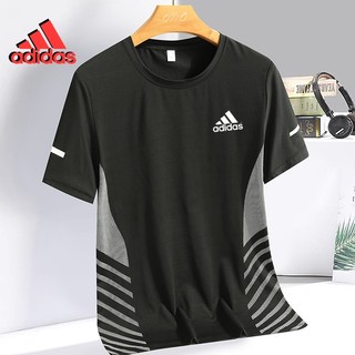 [Original] 5 Colors Quick-Drying Men's Short-Sleeved T-Shirt Ice Silk T-Shirt Perspiration Breathable Elastic Casual Top Large Size Sports Top