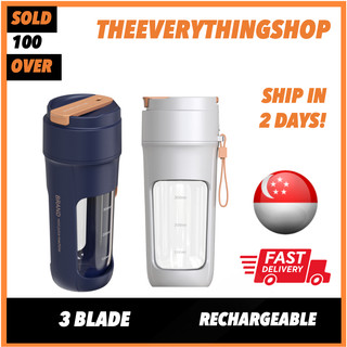 ? [SG READY STOCK] 450ML Portable Blender Multi-function Juicer 4 Blade Rechargeable