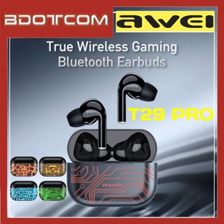 Awei T29 Pro TWS ENC Bluetooth earphone RGB Breathing Lights Bluetooth 5.1 IPX6 Waterproof Wireless Headset