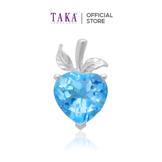 TAKA Jewellery Blue Topaz Pendant 9K Apple Heart