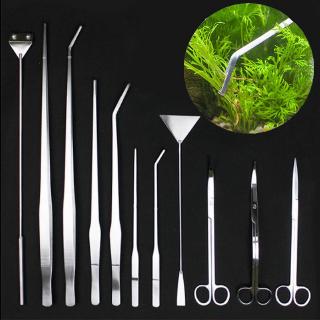 Stainless Steel Aquarium Water Plant Tool Tweezers Scissors Spatula Fish Plant Tank Aquarium Cleaning Accessories