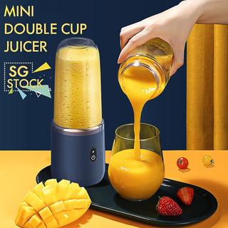 [SG Local]Portable 6 Blade Juicer Blender 300ml 2 Cups Mini Wireless Fruit Juicer USB Rechargeable Noiseless Juicer