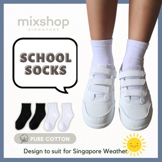 [3 Pairs] mixshop Student Basic School Socks / Kindergarten Primary Secondary Adult Socks [SG READY STOCK]