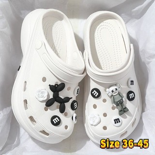 【Fast shipping】36-45 Crocs Jibbitz shoe for Men and Women's Fashion 4cm High Heel sandal Beach for Student Nurse