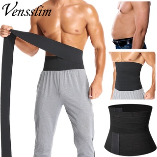 Mens Sauna Sweat Waist Trainer Snatch Me Up Bandage Male Abdomen Reducer Wrap Slimming Belt Body Shaper Waist Trimmer Corset Belly Shapewear