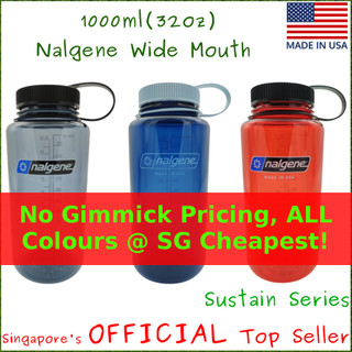 Nalgene 1l Water Bottles - Wide Mouth - 32oz - Made in USA - Sustain Tritan