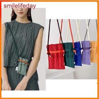 Macaron Pleated Shoulder Bag Crossbody Bag Women's Mini Mobile Phone Bag