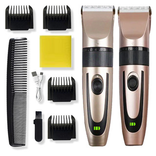 Men Rechargeable Professional Hair Clipper with Limit Comb and Beard Trimmer-Precise Cutting and Shaving