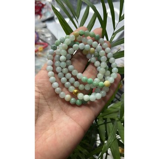 Natural Burmese Jadeite Bracelet Necklace, Weight 56.8g, 6.6mm