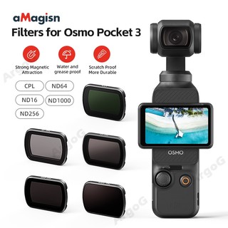 aMagisn Magnetic Lens Filter Kit for DJI Osmo Pocket 3 4Pcs CPL ND Polarized Filters Set ND16/64/256/1000