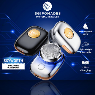 Skyworth Mini Pebble Electric Shaver with Li-Ion Battery IPX7 Waterproof - Blue / Black / Silver