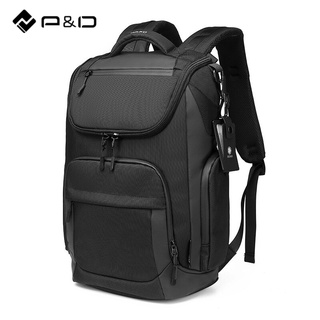 P&D Men Backpack 24L Multi-function Waterproof Backpacks 15.6" Laptop Travel Business Male USB Charging