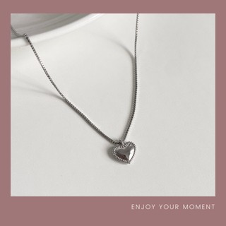 MOMENT' | S925 sliver Korean-style heart shape design necklace