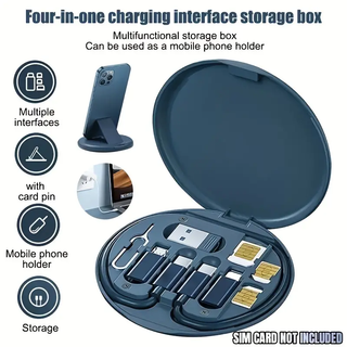 60W fast charging 7 in 1 universal travel portable multifunctional charging cable data cable organizer, can be used as a cell phone stand
