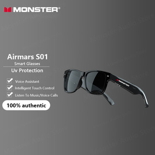 Monster S01 Smart Bluetooth Glasses Headset Hanging Ear Type HD Call Touch Sensing Voice Assistant Long Endurance Gaming Music Dual Mode Bluetooth 5.0