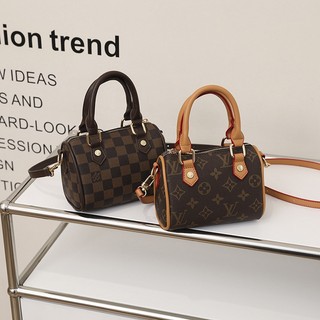 Boston bag Women PU Fashion L//VV pillow handbag Korean Printed Mini Sling Shoulder Bag