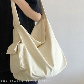 Ins New Female Student Korean Canvas Messenger Bag Casual Lazy Wind Shoulder Bag Joker Large Capacity Handbag