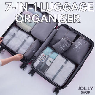 7Pcs Waterproof Luggage Organiser Travel Pouch with Belt