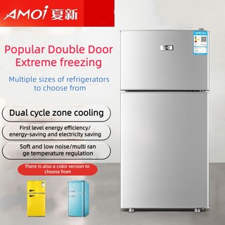 ✅ Free shipping ✅ refrigerator household double door small double person mini freezer refrigerated dormitory rental energy saving large capacity 2 doors rental mini refrigerator