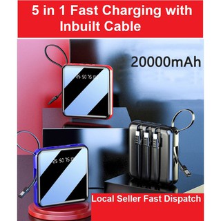 Fast Charging Power Bank Cable Powerbank 20000 Mah 5 in 1