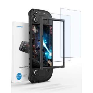 JSAUX Steam Deck OLED Tempered Glass 9H Screen Protector Guiding Frame (2 Packs)