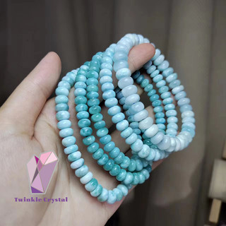 Twinkle Crystal High Quality Abacus Bead Larimar Bracelet