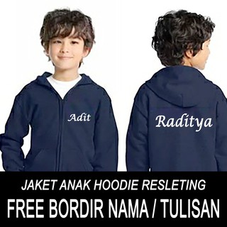 Children's Jacket Embroidered Name Zipper hoodie 1 Year To 12 Years