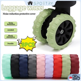 【SG-SPOETRY】8 PCS Luggage Wheel Protector Suitcase Wheels Ring Rubber Ring Protector Luggage Wheel Cover Noise Reduction