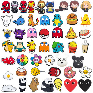 Hot sell Aceessories CROC JIBZ DIY Fashion Shoe Charms cartoon anime  slippers cute shoes 1pcs FashionPin buckle decoration kids Gifts