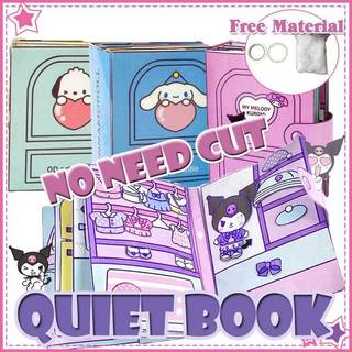Quiet Book Montessori Toys for Girls 3-6 Years KUROMI Melody DIY Educational Puzzle Sticker Book Busy Book for Kids