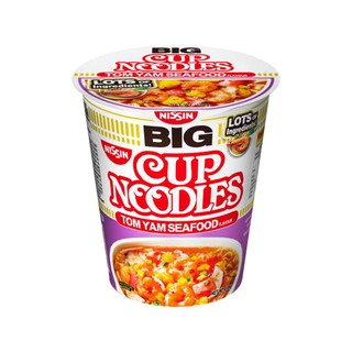 Nissin Big Cup Tom Yam Seafood Instant Noodles, 108g Non-Halal [Japanese]