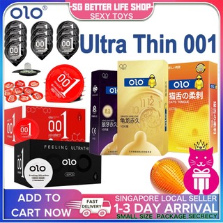 【SG SELLER】OLO Condoms Authentic Hyaluronic Acid Ultra-Thin Stealth Contraception Delay Condoms Fun Sspike Set of 001
