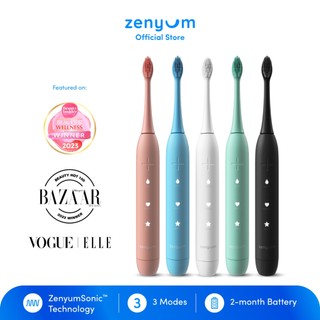 Zenyum Sonic Electric Toothbrush -  Black/White/Pink/Blue/Green (Designed in Singapore/Sonic Vibrations/1 Year Warranty)