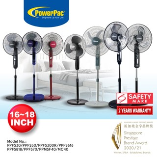 PowerPac Stand Fan 16 inch Standing fan (PPFS30/PPFS50/PPFS300R/PPFS616/PPMSF40/MC40)