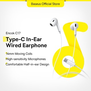 Baseus Type-C lateral in-ear Wired Earphone Suitable for Huawei Mate 40 Samsung S21 3.5mm Wired Earphone for Samsung Android
