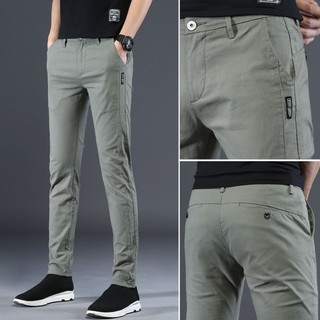 [Local Delivery] Korean Men's Slim Fit Pants Thin Ice Silk Breathable Casual Long Pant Fashion Trousers