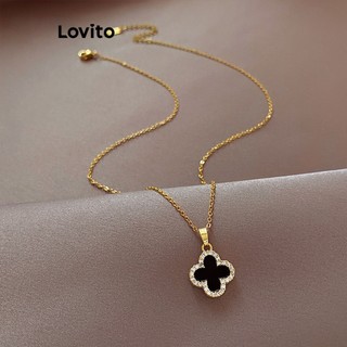 Lovito Casual Floral Temperament Necklaces for Women LFA03222 (Gold/Silver)