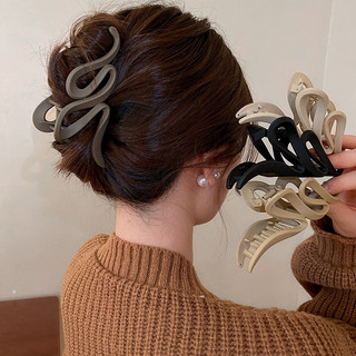 Solid color acrylic wave grab clip, simple temperament, shark clip hair clip for the back of the head, retro personalized hair accessories for women