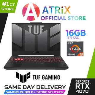 【Same Day Delivery】ASUS TUF Gaming A15 FA507XI-LP029W | 15.6" FHD | Ryzen9 7940HS | RTX 4070 | 16GB/1TB SSD | Win11 | 2Y