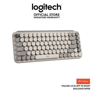 Logitech POP Keys Mechanical Wireless Keyboard with Customisable Emoji Keys, Durable Compact Design - EBL