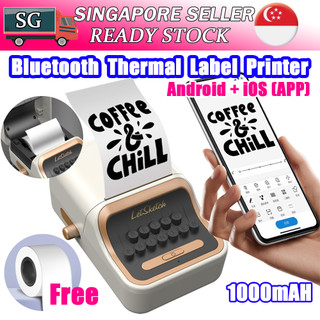 ?? ReadyStock? Thermal Printer Wireless Bluetooth Thermal Printing Sticker Inkless Label Maker Textbook 熱敏打印機