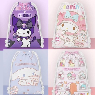 Sanrio mymelody Kuromi Cinnamoroll Drawstring Shoes Underwear Travel Sport Storage Bags Nylon Bags Organizer Clothes Packing