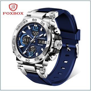 FOXBOX Watch original For Men LED Waterproof Sport Electronic Luminous Quartz Silicone Wristwatch Date Alarm LIGE Men Watches