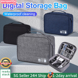 【SG】Travel Cable Bag Portable Digital Storage Pouch Waterproof Electronic Accessories Storage Bag Organizer Cable Organi