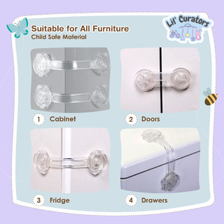 (Lil' Curators) 5/10 Pcs Multi Purpose Transparent Child Safety Door Lock