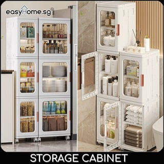 Easyhome.sg Slim Cabinet F88 / Plastic Storage Drawers / kitchen Organizer Shelf Rack