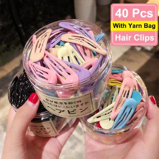 INS Fashion Candy Water Drop Hair Clips For Ladies / Metal BB Hairpin For Baby,Children,Kids / Women Sweet Korean Snap Barrette Daily Hair pins / Girls Basic Trendy Hair Accessories / With Yarn Bag
