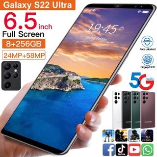 Galaxy S22 Ultra Smartphone 6.5inch Full Screen 8GB RAM 256GB ROM Dual Sim Dual Standby Fingerprint unlock Face Recognition Smartphone