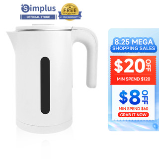 Simplus 1.8L Electric Kettle 1500w 304 Stainless Steel Auto Power Off Boil-Dry Protection Dual Insulated Body DRSH002
