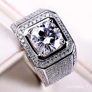 QMJL?XD.Store Rings Domineering Luxury Men's RingPT950Platinum Moissanite Wedding Ring18KGold Diamond Ring Middle Finger